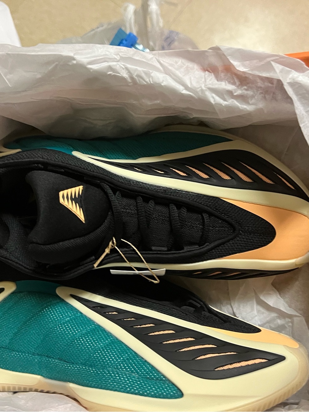 Anthony Edwards Unisex Performance Sneakers in Teal and Peach